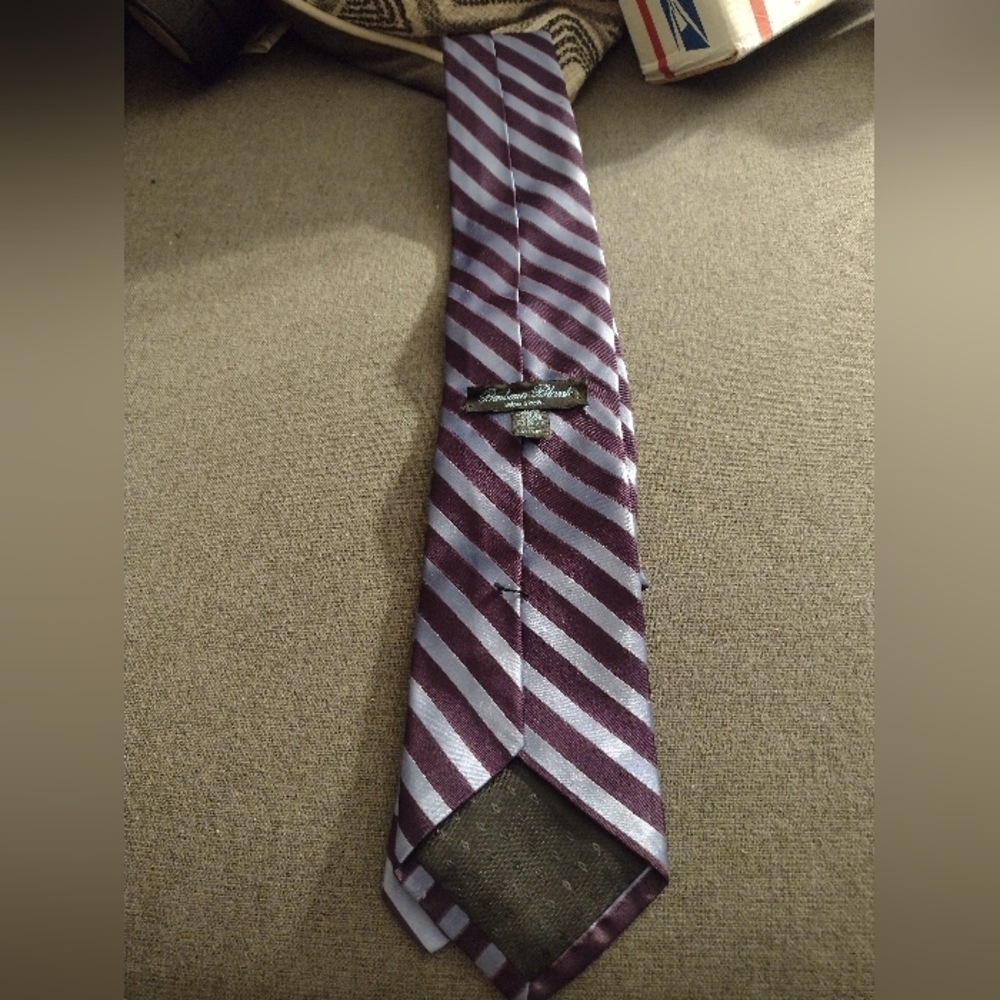 Barbara Blank Silky Purple Lavender Striped Necktie For Men.